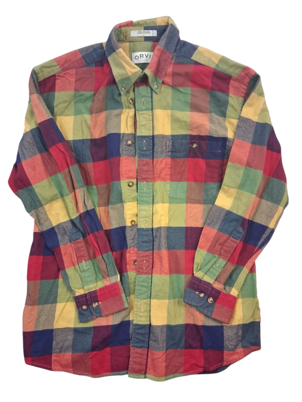 Men's Orvis Long sleeve Colorful Flannel Size L